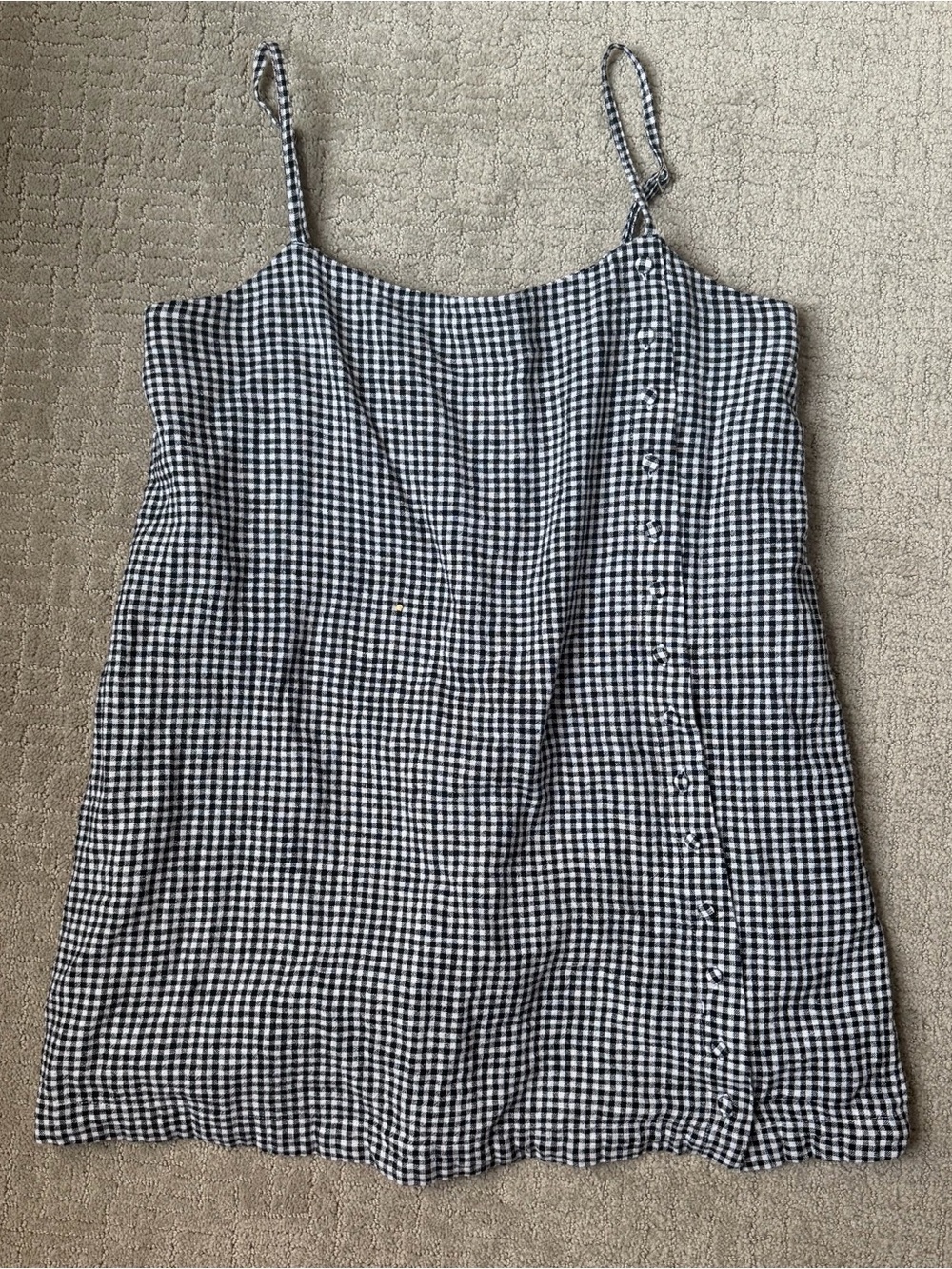 Abercrombie & Fitch Black and White Gingham Button-Front Mini Dress